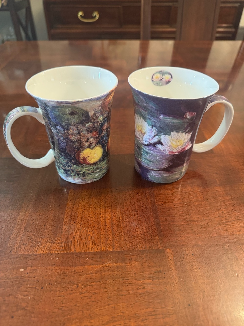 McIntosh Monet Classics Set of 2 Mugs  Art Floral Fine Bone China Tea Coffee